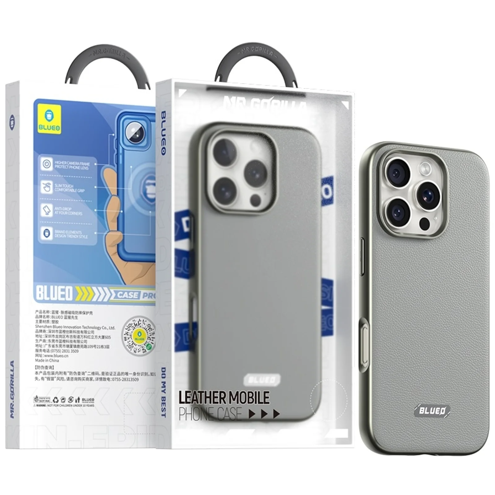 Чохол Blueo Leather Case MagSafe для iPhone 16 Pro Max Grey