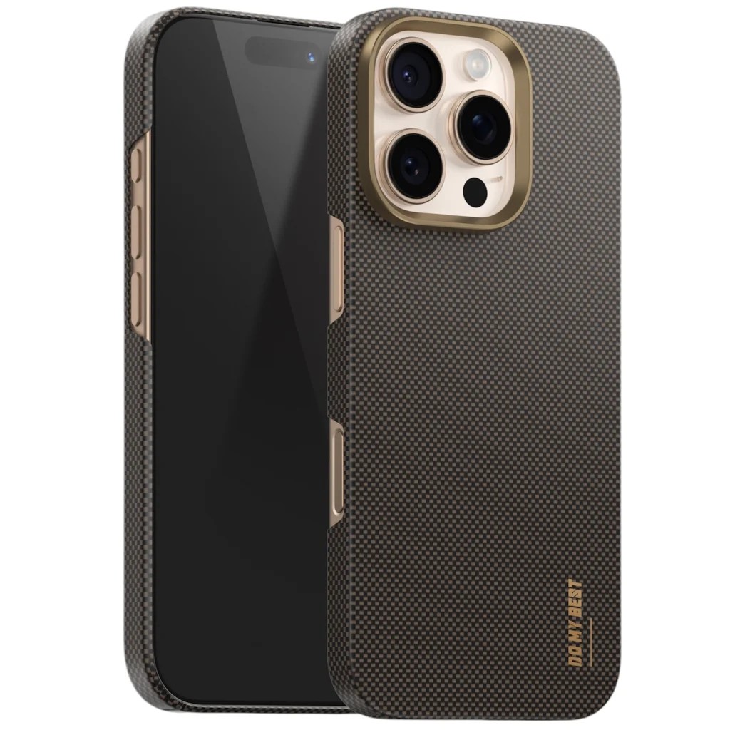 Чехол Blueo Plain Weave Air Aramid Fiber (600D) Case with MagSafe для iPhone 16 Pro Gold