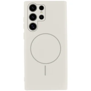 Цвет: Белый - Чехол Silicone Cover Lakshmi Full Camera (AA) with MagFit для Samsung Galaxy S24 Ultra White