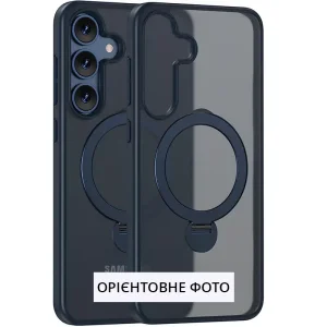Чехол TPU+PC MagSafe Colorful HQ Ring для Samsung Galaxy S25 Edge Dark Blue
