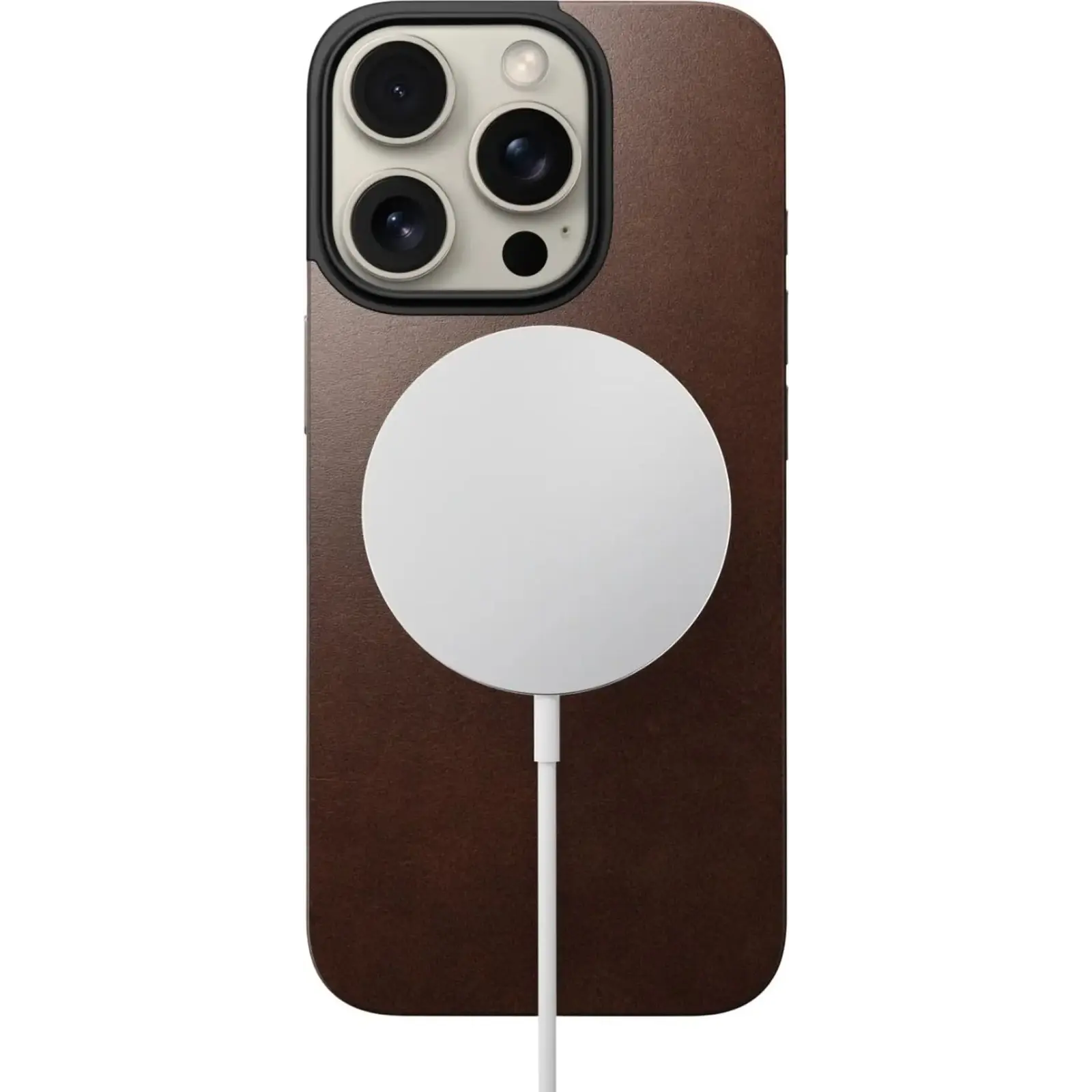 Чехол Nomad Magnetic Horween Leather Back Case Rustic Brown для Apple iPhone 16 Pro (NM01362685)