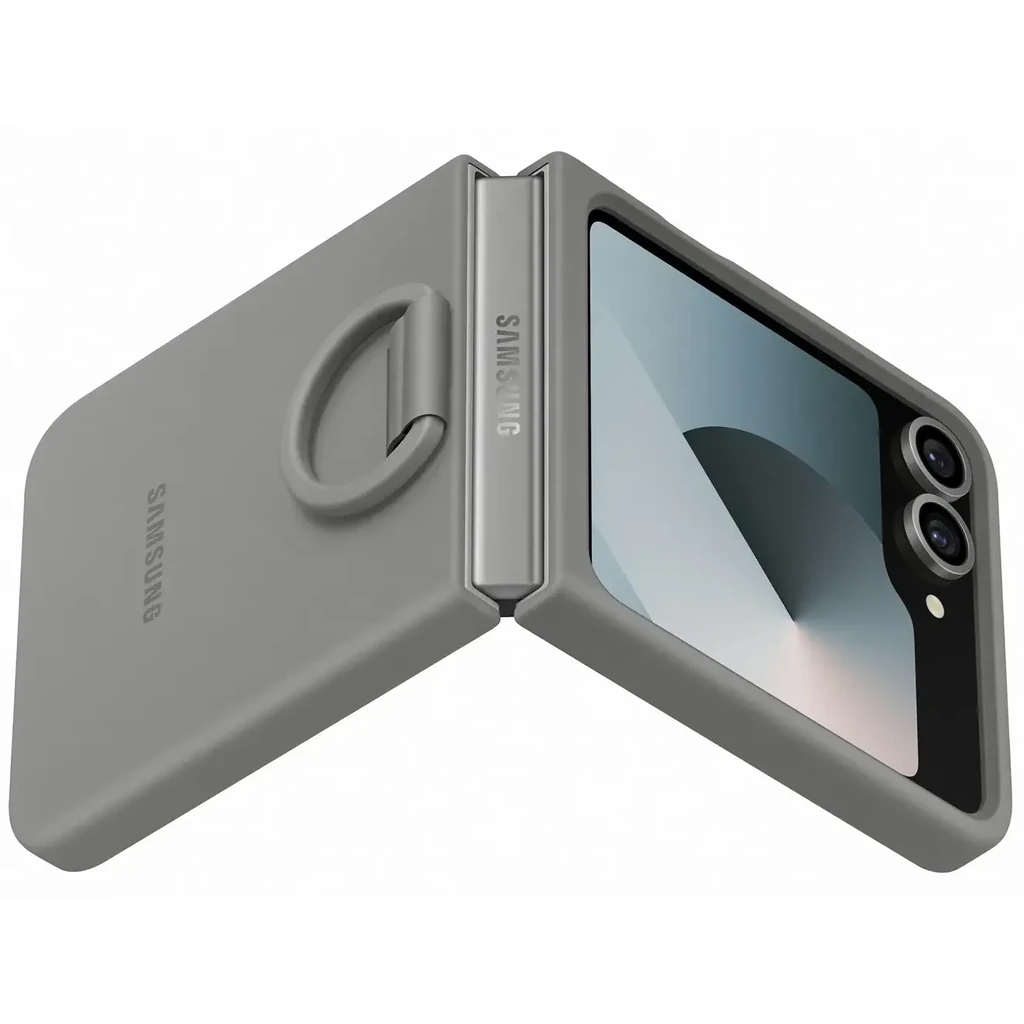 Чехол Samsung Silicone Cover with Ring Gray для Samsung Galaxy Flip6 (EF-PF741TJEGUA)