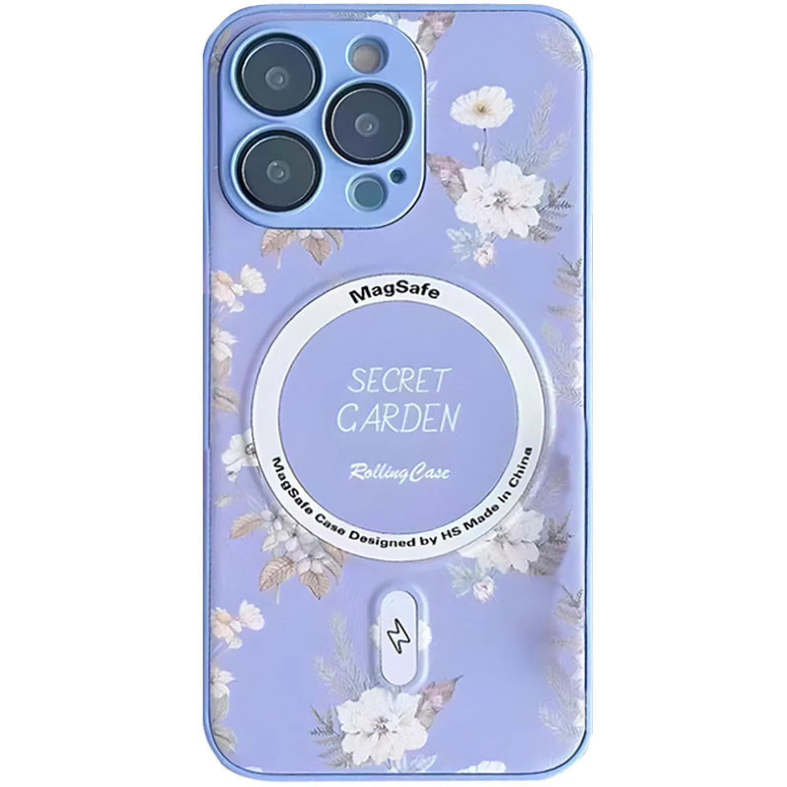Чехол TPU+PC Secret Garden with MagSafe для Apple iPhone 16 Lilac