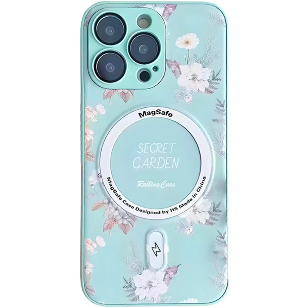 Чохол TPU+PC Secret Garden with MagSafe для Apple iPhone 16 Mint