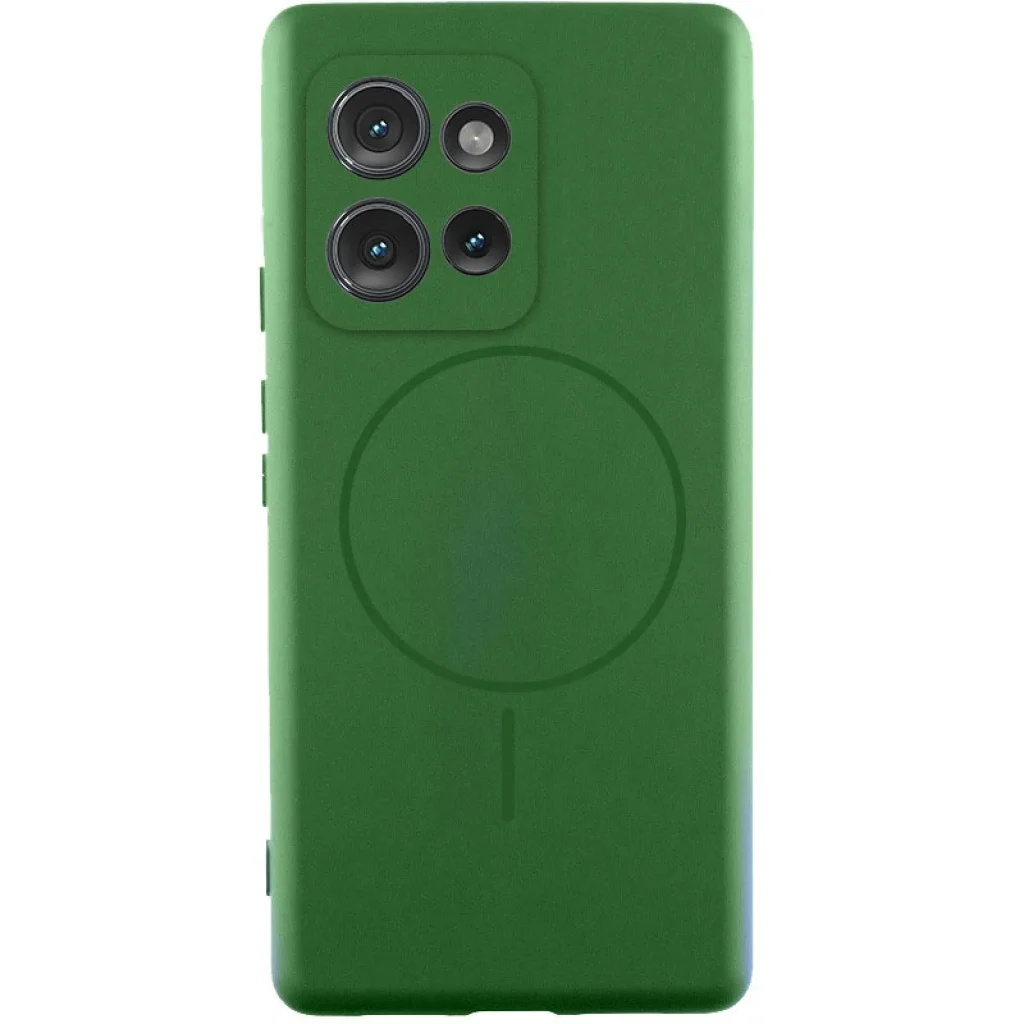 Чохол Silicone Cover Lakshmi Full Camera (AA) with MagFit для Motorola Moto G75 5G Dark Green