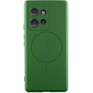 Чохол Silicone Cover Lakshmi Full Camera (AA) with MagFit для Motorola Moto G75 5G Dark Green