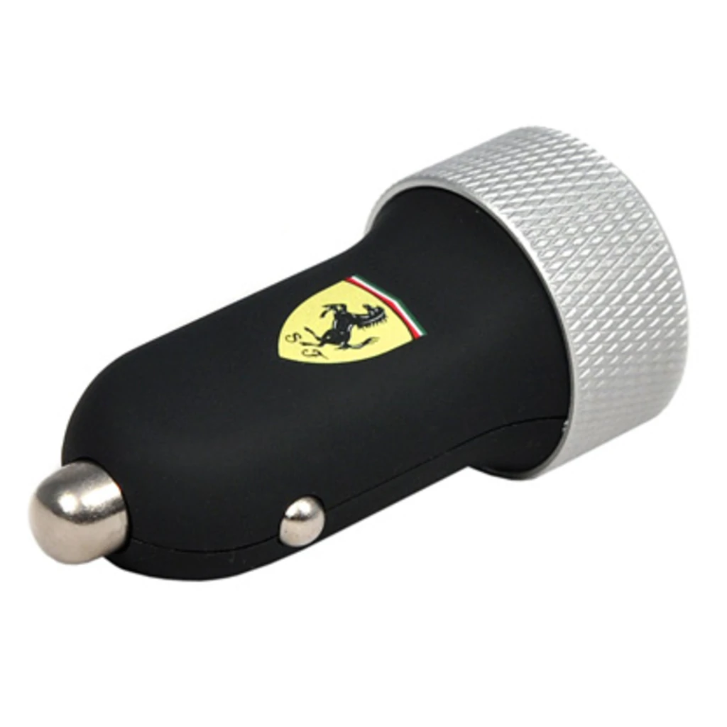 Зарядний пристрій Ferrari 2-USB Car Charger 2.1A з коннектором Apple 30-pin/Lightning, Black