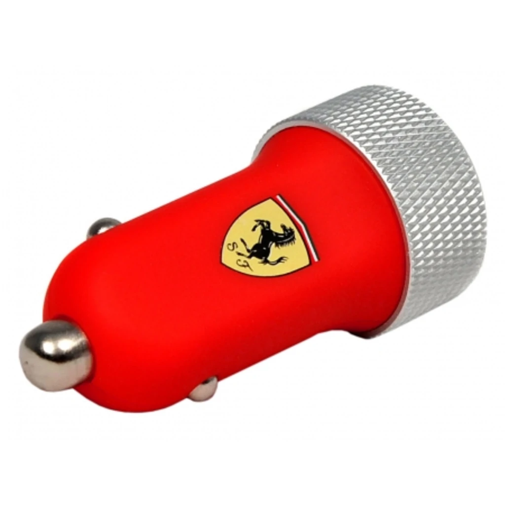 Зарядний пристрій Ferrari 2-USB Car Charger 2.1A з коннектором Apple 30-pin/Lightning, Red