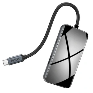 Перехідник Hoco HB16 Type-C to 3хUSB3.0 HDMI PD RJ45 Grey