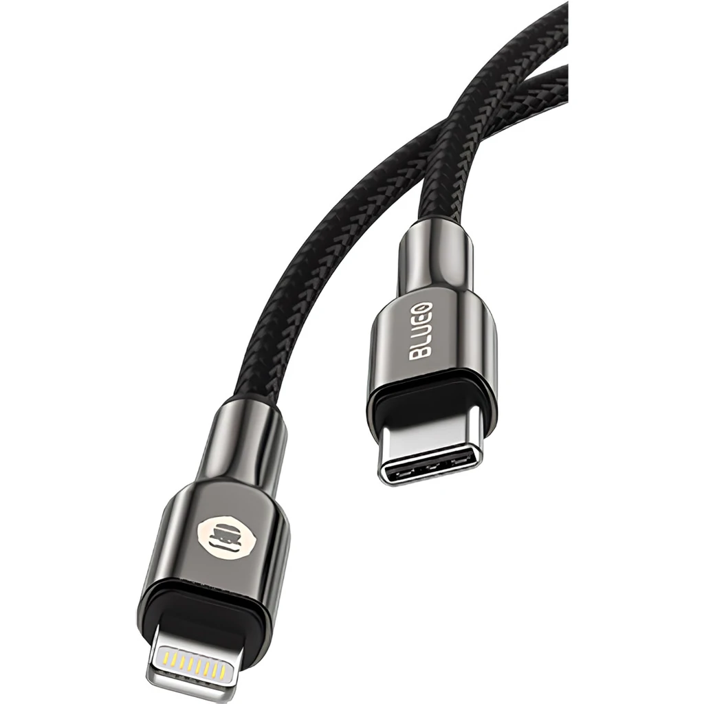 Кабель Blueo Braided Zinc Alloy USB-C to Lightning Cable 1.2m Black