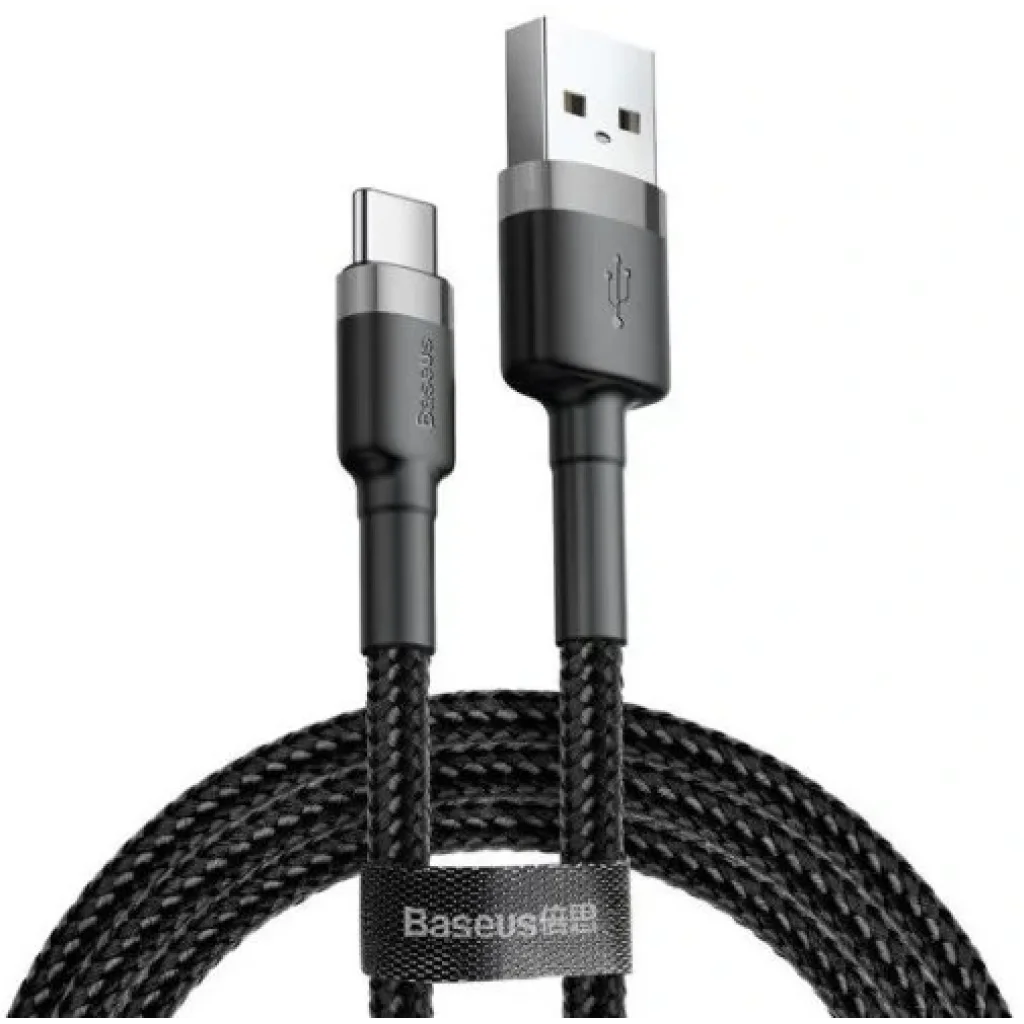 Кабель Baseus Cafule Type-C 2A (3m) Gray/Black, CATKLF-UG1