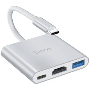 Перехідник Hoco HB14 Type-C to USB3.0+HDMI+PD Silver