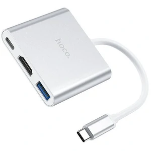 Перехідник Hoco HB14 Type-C to USB3.0+HDMI+PD Silver