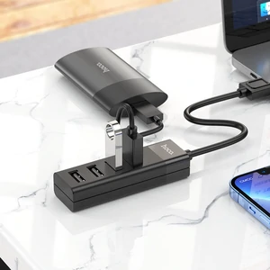 USB-Хаб Hoco HB25 Easy mix 4in1 USB to USB3.0+3хUSB2.0 Black