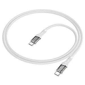 Кабель Hoco U111 Transparent Discovery 60W Type-C to Type-C 1.2m Gray