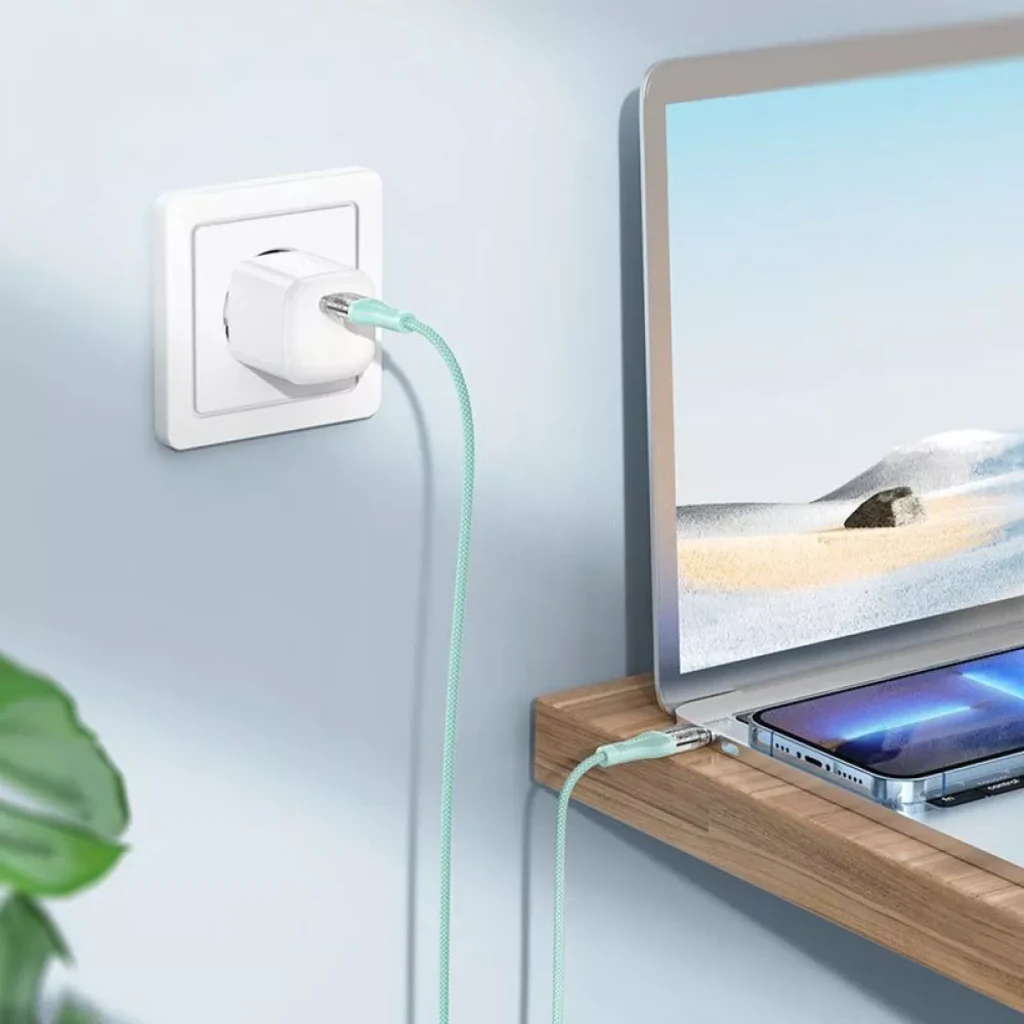 Кабель Hoco U111 Transparent Discovery 60W Type-C to Type-C 1.2m Gray