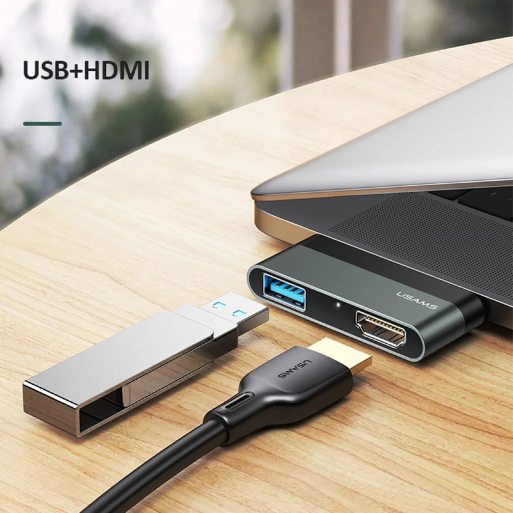 USB-Хаб Usams US-SJ462 Type-C Mini Hub USB+HDMI