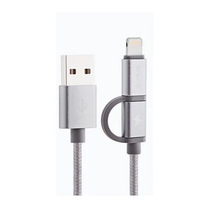 Кабель USB Cable Awei CL-930 2in1 iPhone 5/MicroUSB 1m Silver