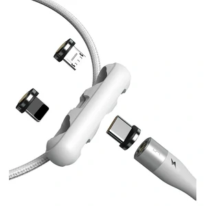 Кабель Baseus Zinc Magnetic Safe Fast Charging Data Cable (3in1 (Type-C/Lightning/MicroUSB) CA1T3-B02) 1m White