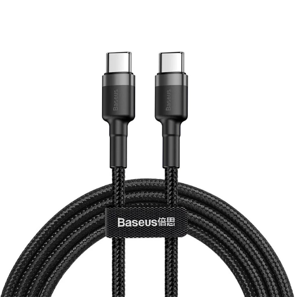 Кабель Baseus Cafule Type-C to Type-C PD 2.0 60W (CATKLF-GG1) 1m Black