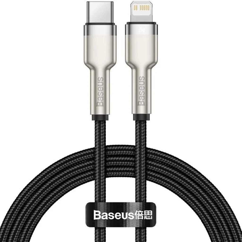 Кабель Baseus Cafule Metal Type-C to Lightning PD 20W (CATLJK-A01) 1m Black