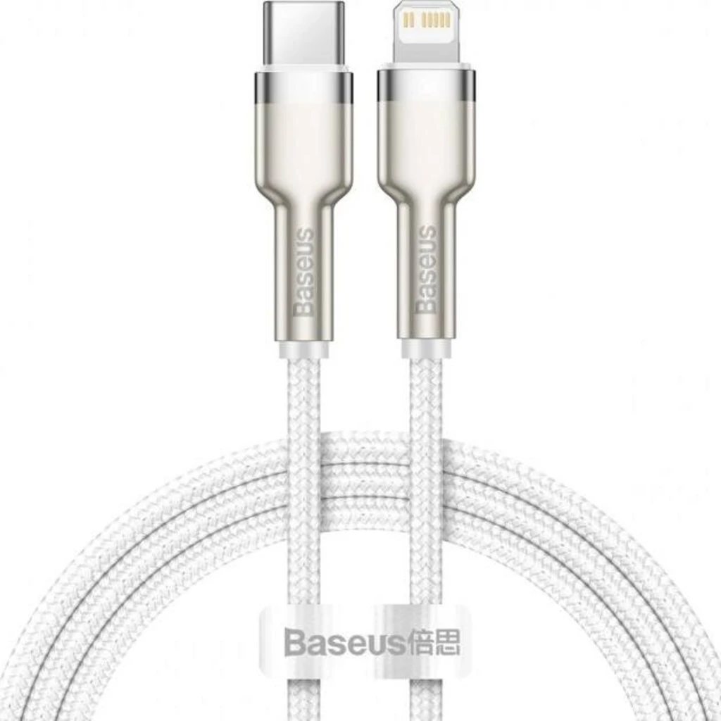 Кабель Baseus Cafule Metal Type-C to Lightning PD 20W (CATLJK-A02) 1m White