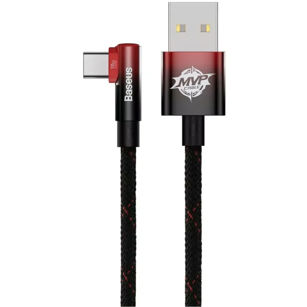 Кабель Baseus MVP 2 Elbow-shaped Type-C 100W (CAVP000420) 1m Black/Red
