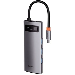USB-Хаб Baseus Metal Gleam Series 5-in-1 30Hz Version (3xUSB3.0+4KHD+Type-C) (WKWG020013)