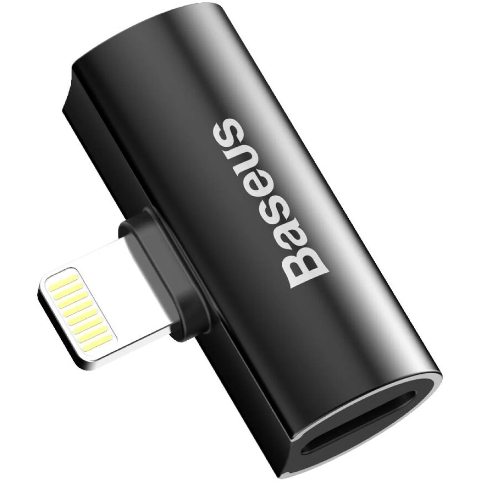 Переходник Adapter Baseus L46 Lightning Male to 2 Lightning Female Black