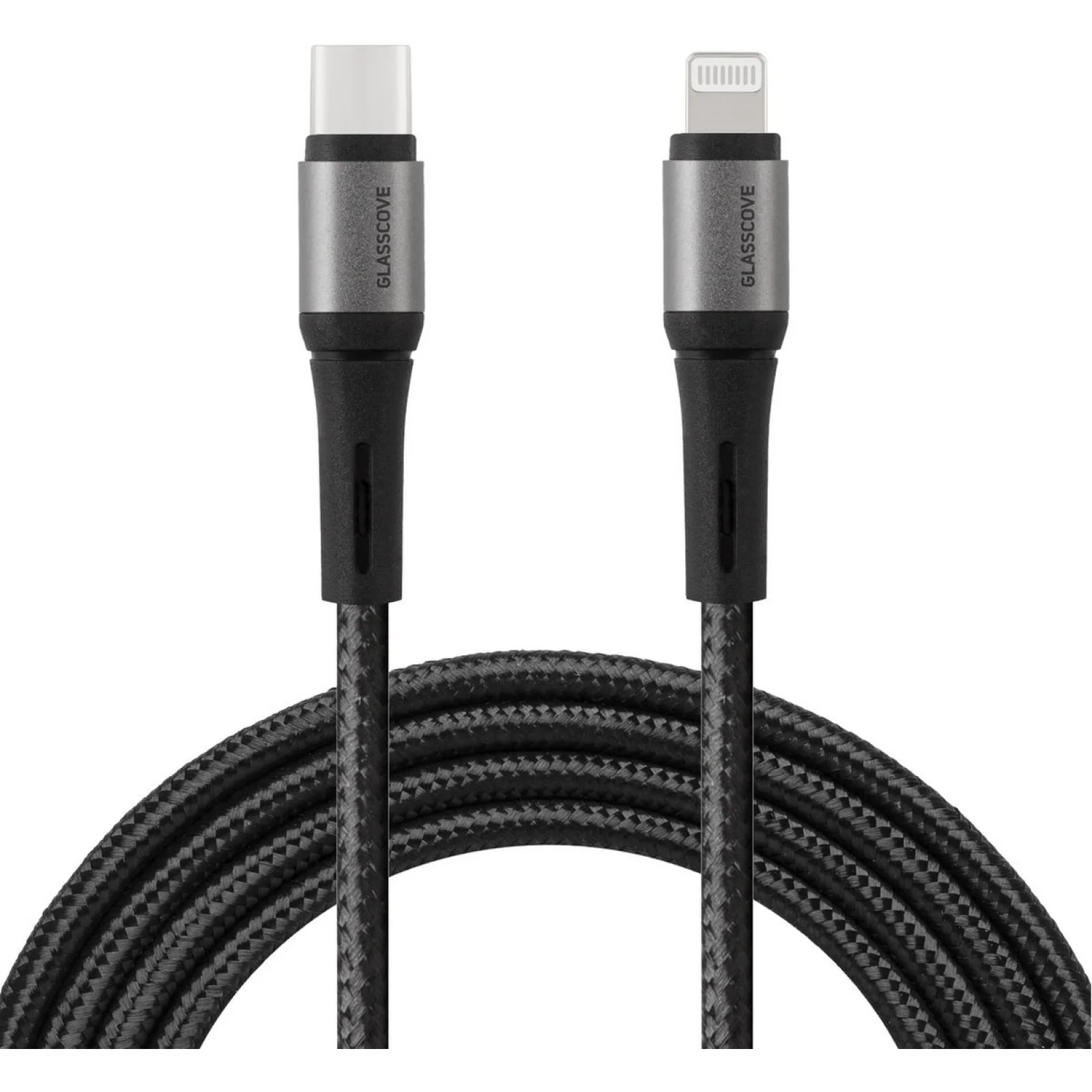 Кабель Glasscove Braid Type-C - Lightning 2.4A 1m (GB-CL130BK) Black
