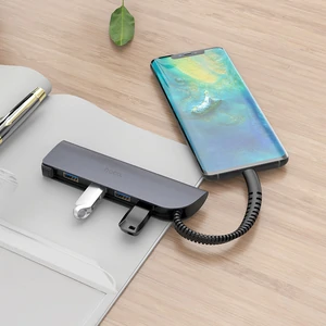 Перехідник Hoco HB12 Type-C to 4хUSB3.0 Grey