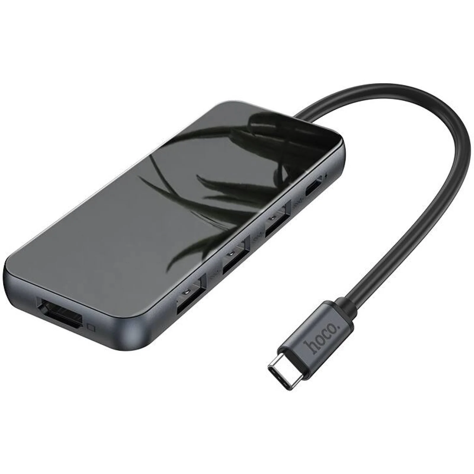 Перехідник Hoco HB15 Type-C to 3хUSB3.0 HDMI PD Grey