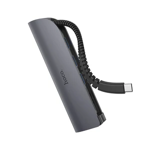 Перехідник Hoco HB17 Type-C to 3хUSB3.0 SD TF Grey