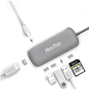 Мультіадаптер HooToo Shuttle Type-C Hub Space Grey