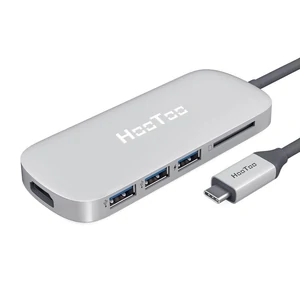 Мультиадаптер HooToo Shuttle Type-C Hub Silver (HT-UC001-SL)