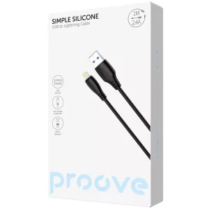 Кабель Proove Simple Silicone USB to Lightning 2.4A (1M) Black