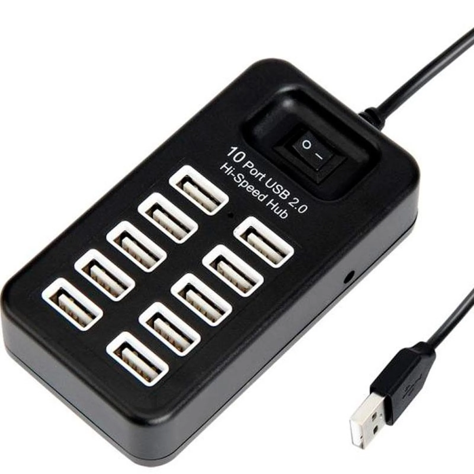 Переходник USB HUB P-1603 (10 USB2.0) Black