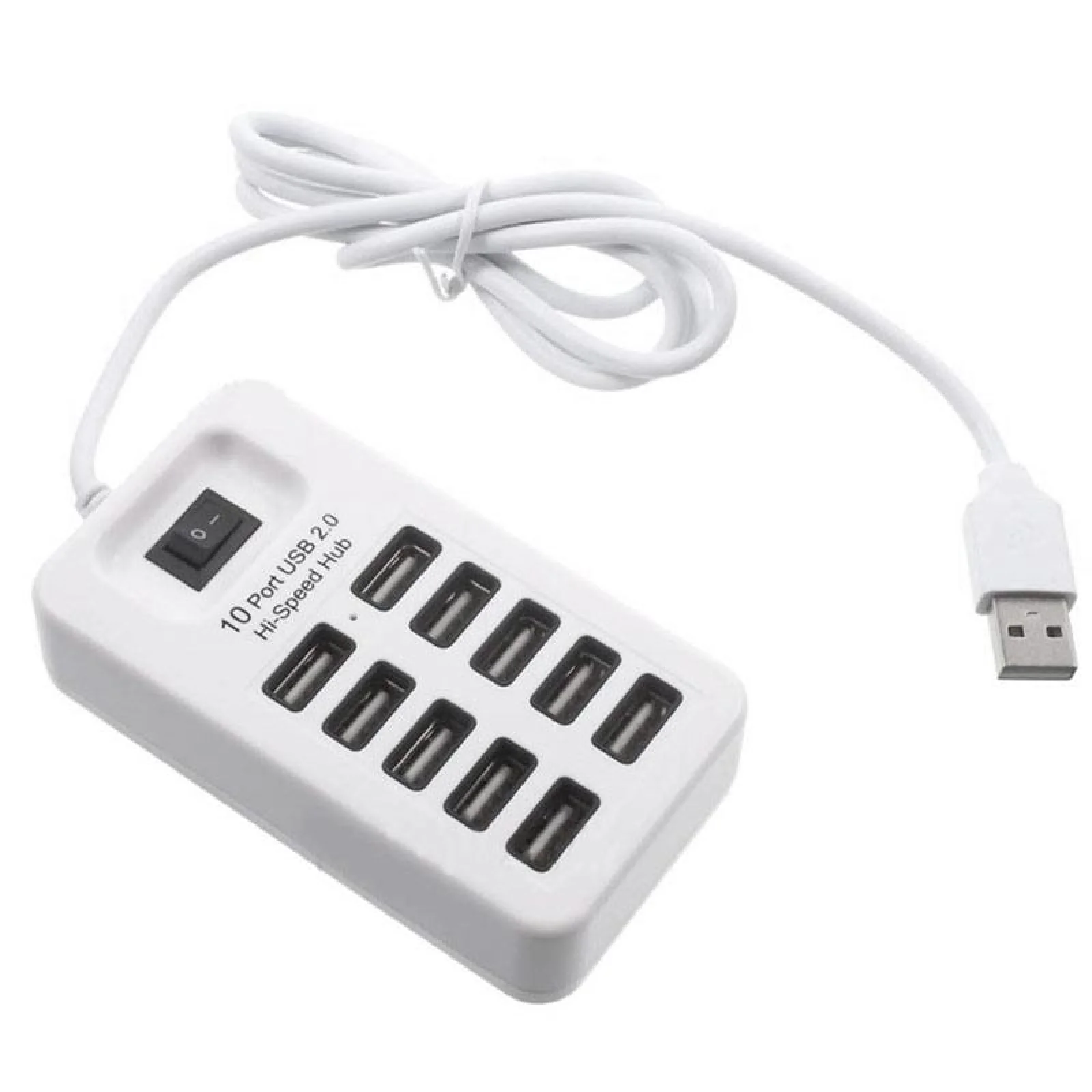 Переходник USB HUB P-1603 (10 USB2.0) White