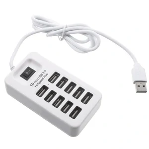 Перехідник USB HUB P-1603 (10 USB2.0) White
