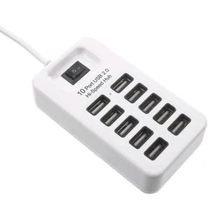 Колір: Білий - Перехідник USB HUB P-1603 (10 USB2.0) White