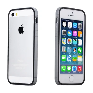 Цвет: Черный - Бампер ROCK Slim Guard Series TPU+PC Bumper Black для Apple iPhone 5S/5