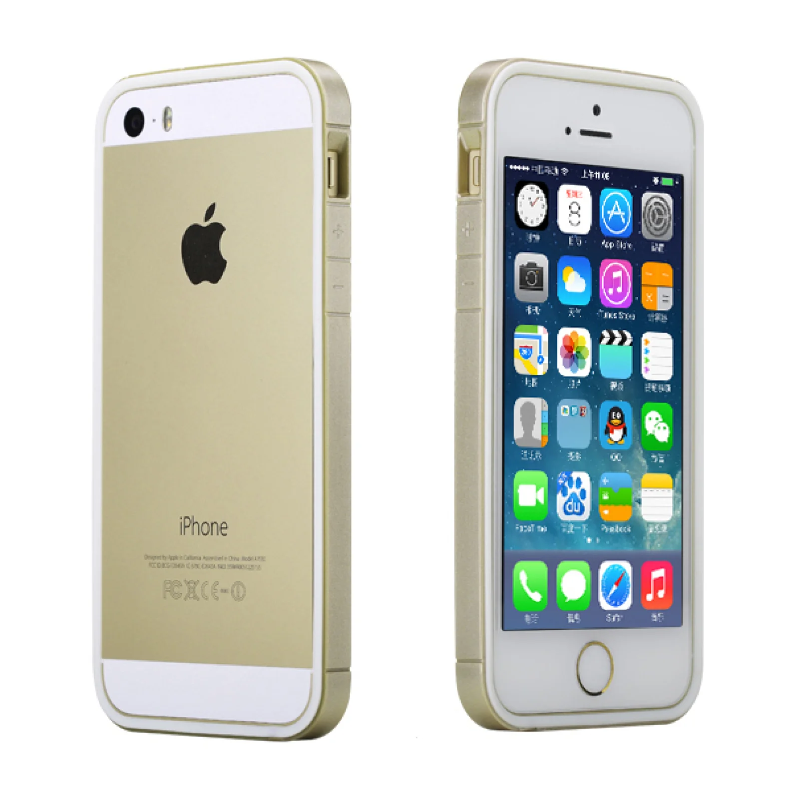 Бампер ROCK Slim Guard Series TPU + PC Bumper Gold для Apple iPhone 5S/5