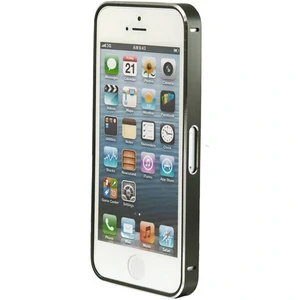Цвет: Черный - Чехол Bumper Metalic Slim Black для iPhone 5, iPhone 5s, iPhone SE