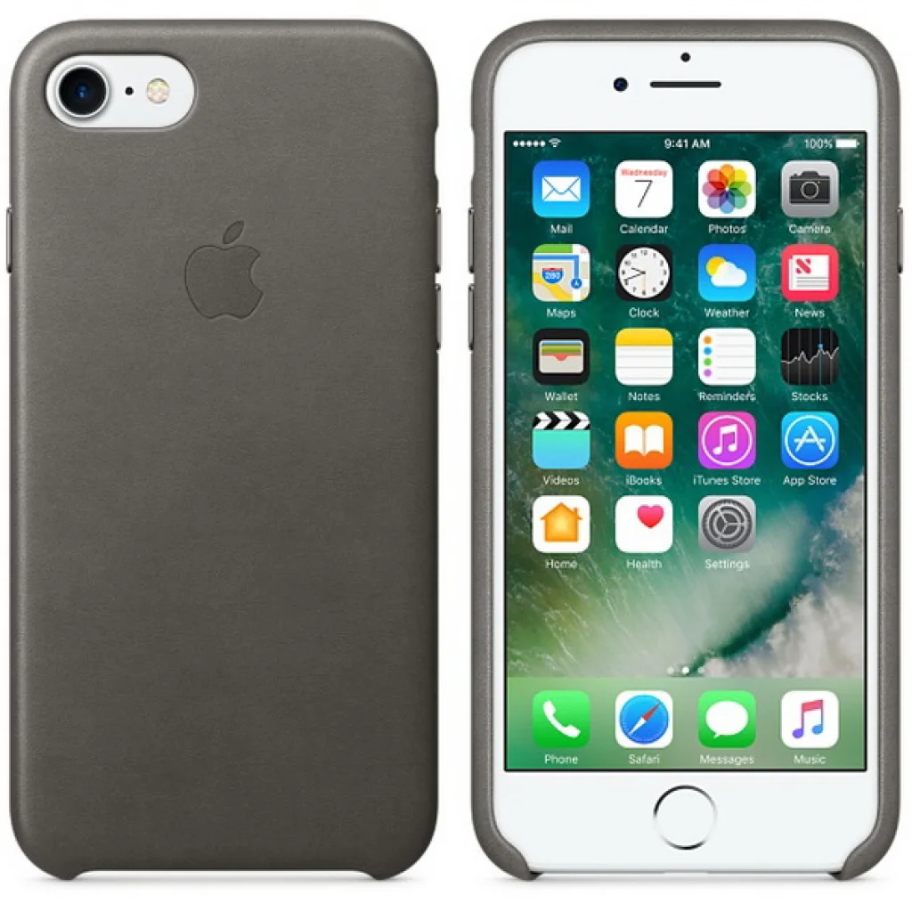 Чохол Apple iPhone 7 Leather Case Storm Gray MMY12