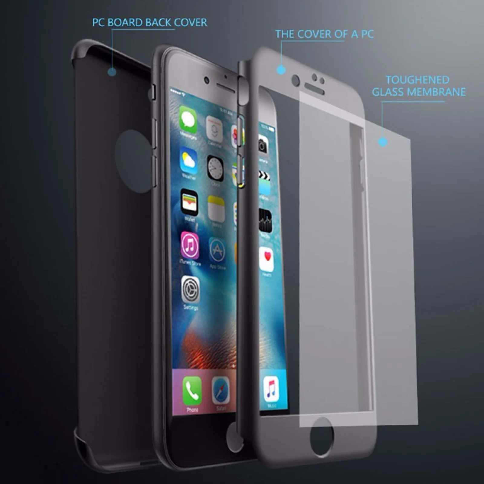 Чехол iPaky Mattle TPU 360° Gold для iPhone 7