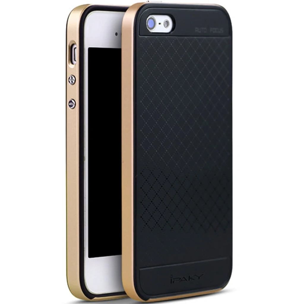 Чохол Ipaky TPU + PC Frame Silicon Case Gold для iPhone 5, iPhone 5s, iPhone SE
