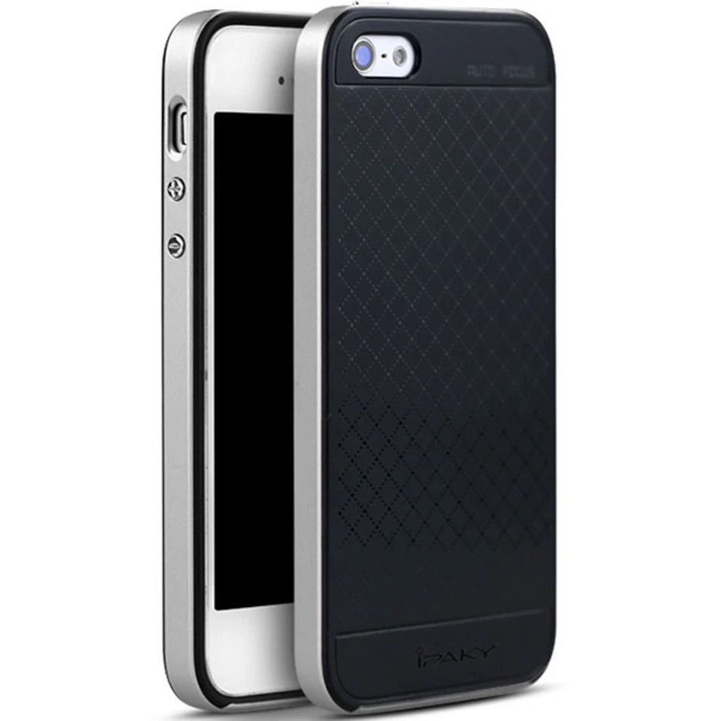 Чохол Ipaky TPU + PC Frame Silicon Case Silver для iPhone 5, iPhone 5s, iPhone SE