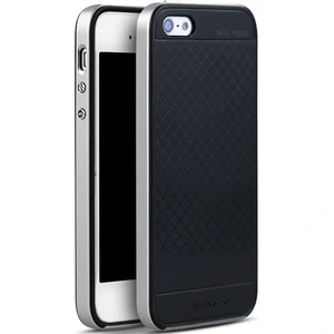 Колір: Сріблястий - Чохол Ipaky TPU + PC Frame Silicon Case Silver для iPhone 5, iPhone 5s, iPhone SE