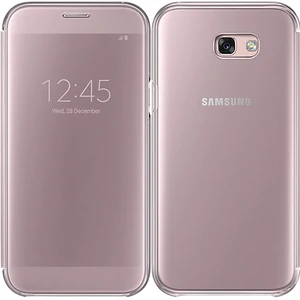 Цвет: Розовый - Чехол Samsung Clear View Cover Pink для Samsung A520 Galaxy A5 2017 (EF-ZA520CPEGRU)