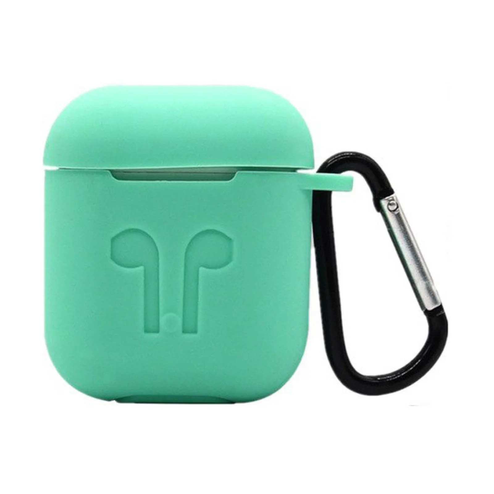 Чехол Airpods Silicone Soft Case Clip Mint Green